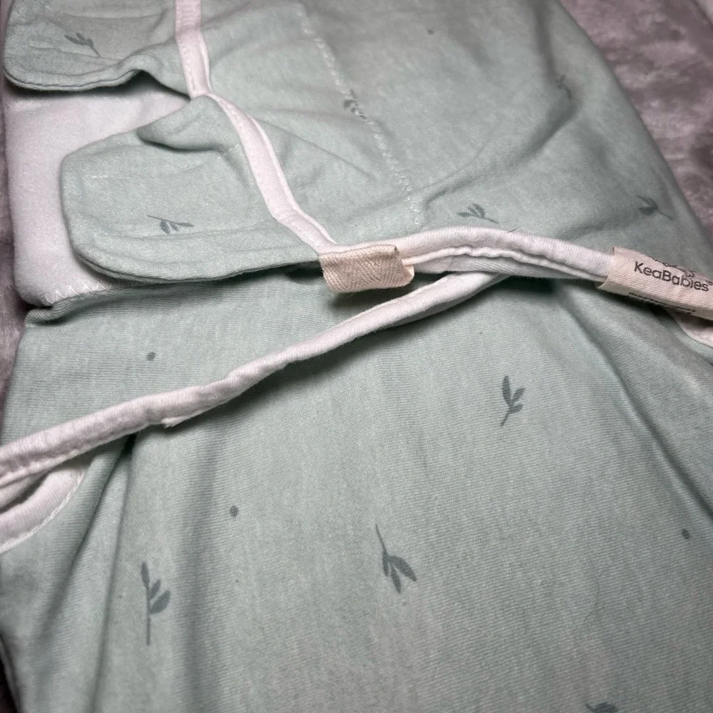 KeaBabies 3-Pack Soothe Swaddle Wraps- Printed Grey/Sage/White Size OS (0-3M)